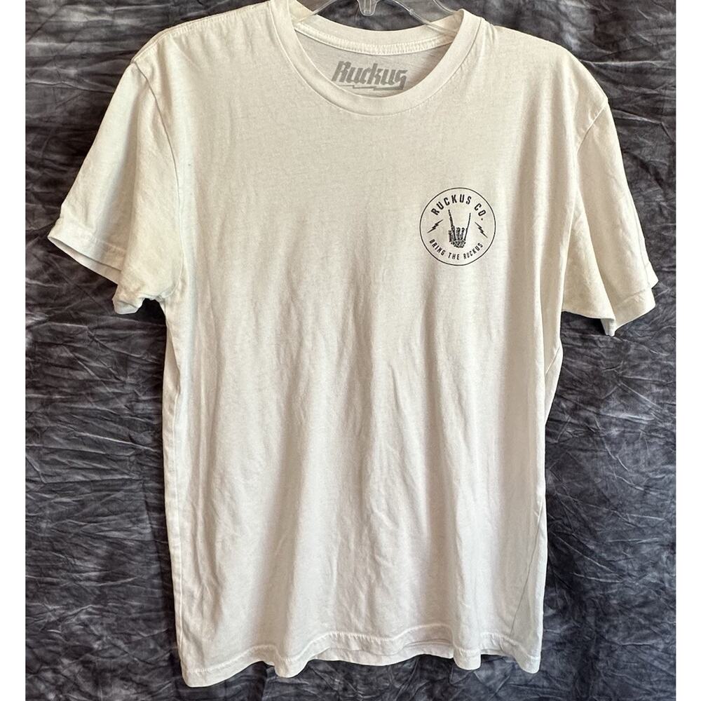 Ruckus Co Mens TShirt XL White Bring‎ The Ruckus Skeleton NOS Racing